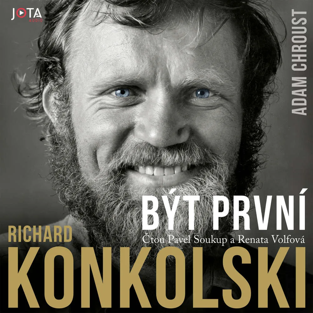 Obálka tištěné knihy Richard Konkolski. Být první od Adama Chrousta